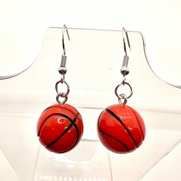 Handmade Jewelry - Basketball Earrings - Basketball Mom Accessories - School Earrings
